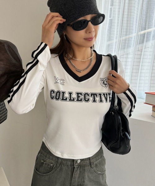 Ada. tシャツ クロップド丈 ユニフォーム ゲーム 長袖Tシャツ