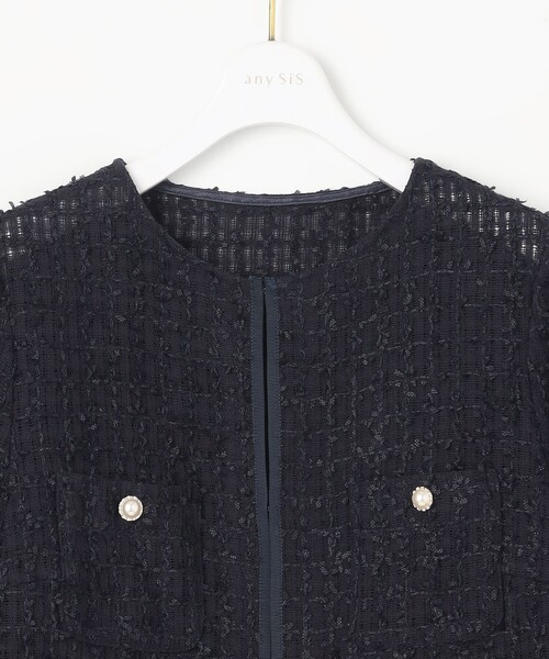 ANY SIS（エニィスィス） ジャケット ノーカラージャケット リボン