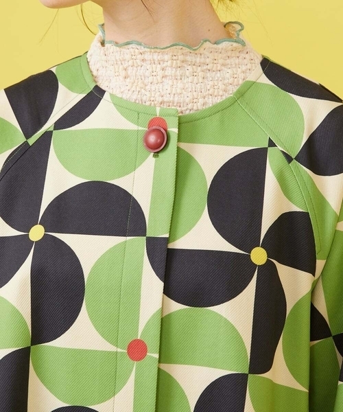 Jocomomola（ホコモモラ） コート アウター Verde manzana プリント