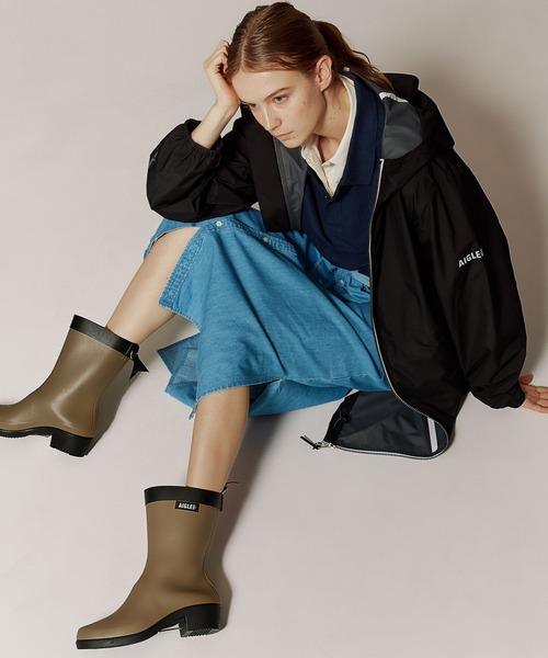 AIGLE レインコート カッパ MTD 防水 透湿 撥水ジップ レイン