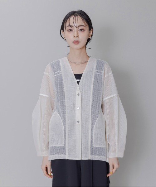 ◆値下げ中◆EimeeLaw エイミーロウ ヨークテープメッシュシャツ Eimee Lawエイミーロウ テープポイントメッシュパーカー38Mベージュ
