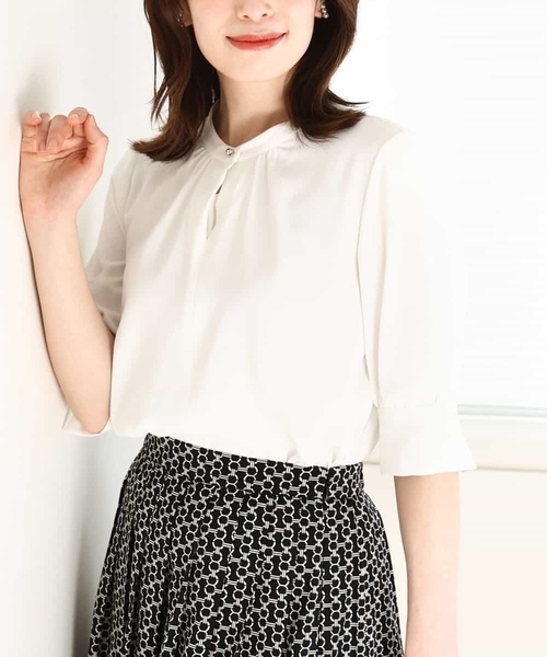 ブラウス シャツ フロントタックジョーゼットブラウス/洗える/WEB限定サイズあり レディース