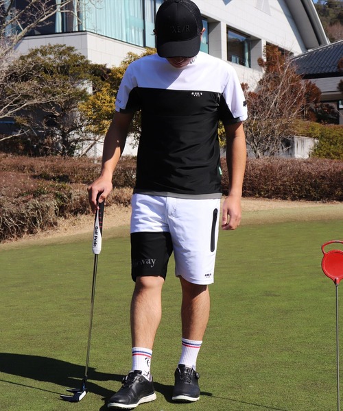 [新品]LUXE/R モックネックシャツ tシャツ (RM)「LUXE/R GOLF」COOL ＆ DRY ストレッチ スムース