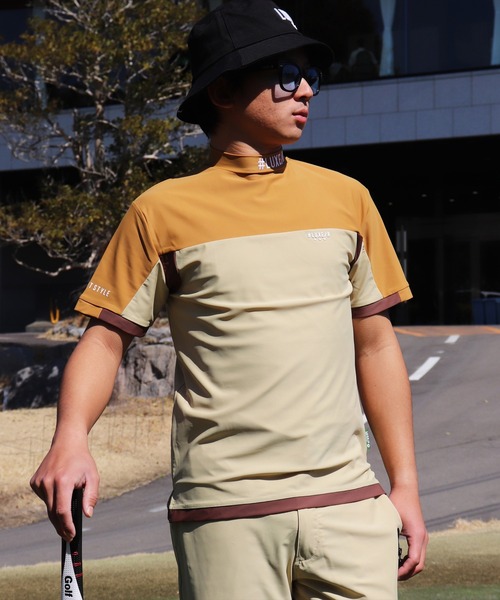 [新品]LUXE/R モックネックシャツ tシャツ (RM)「LUXE/R GOLF」COOL ＆ DRY ストレッチ スムース