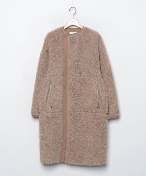 HYKE（ハイク） ノーカラーコート 1 ブラウン レディース : ZOZOTOWN