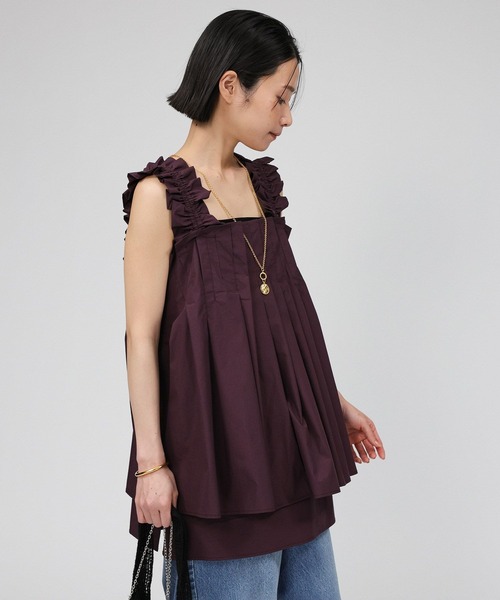 BABYLONE ブラウス シャツ タックレイヤードチュニックブラウス