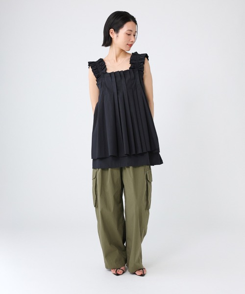 BABYLONE ブラウス シャツ タックレイヤードチュニックブラウス