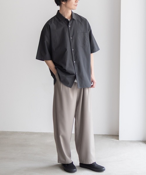 メンズ 半袖シャツ ゆったり 作業着風 ルーズ Y03043 photo43437-01.jpg