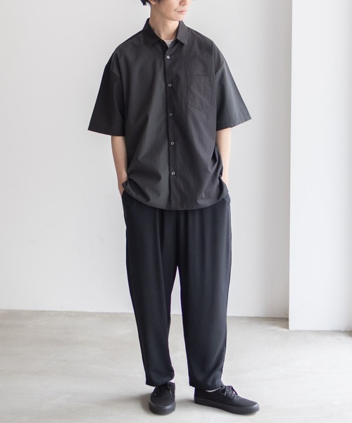 メンズ 半袖シャツ ルーズ ドッグ 肩落ち 5分袖シャツ J00119 URBAN COLLECTION シャツ URBANCOLECTION 落ち着き感のある 5色