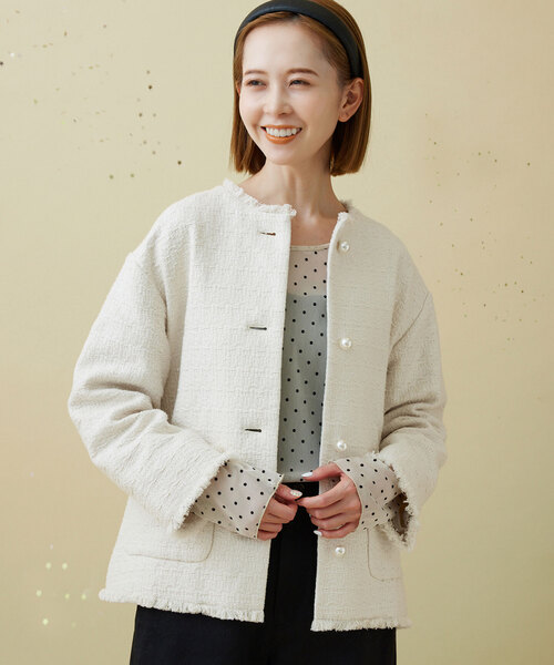 SLOBE IENA（スローブイエナ） ツイードジャケット FREE ネイビー