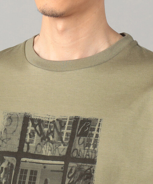 β MEN（ベータ・メン） tシャツ 窓柄プリント Tシャツ メンズ 