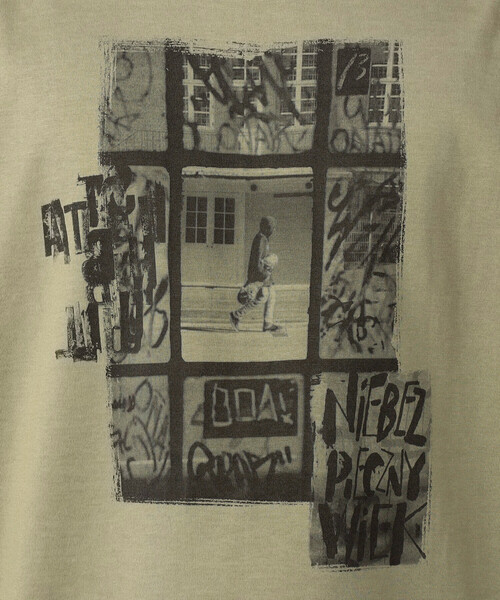 β MEN（ベータ・メン） tシャツ 窓柄プリント Tシャツ メンズ