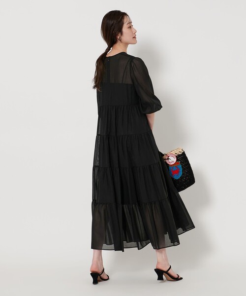 UNITED ARROWS ワンピース Vネック ティアードワンピース