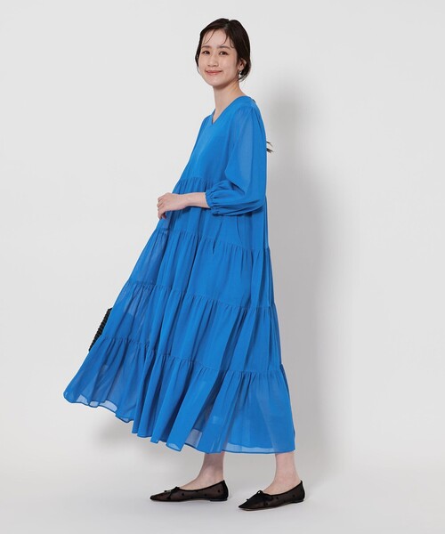 m-room UNITED ARROWS ティアード ニットワンピース UNITED ARROWS ワンピース Vネック ティアードワンピース