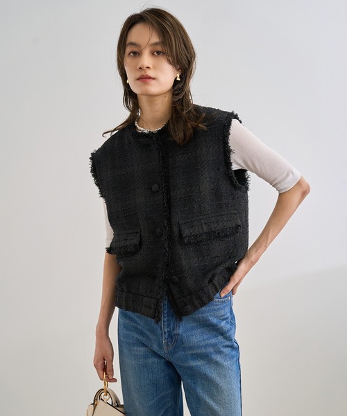 ROPE' ベスト ジレ サマーツイードジレ レディース : ZOZOTOWN