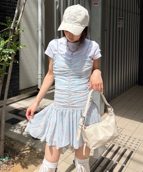 ODD ONE OUT ワンピース 「ODDONEOUT」FLOWER SHIRRING PIECE