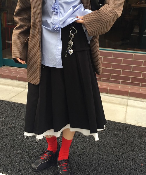 JUDIN（ジュディン） スカート 「ベルトSET」Belted layered pleats