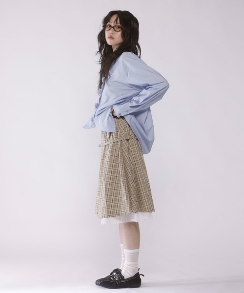 スカート Judin Belted layered pleats midi skirt JUDIN（ジュディン） スカート 「ベルトSET」Belted layered pleats