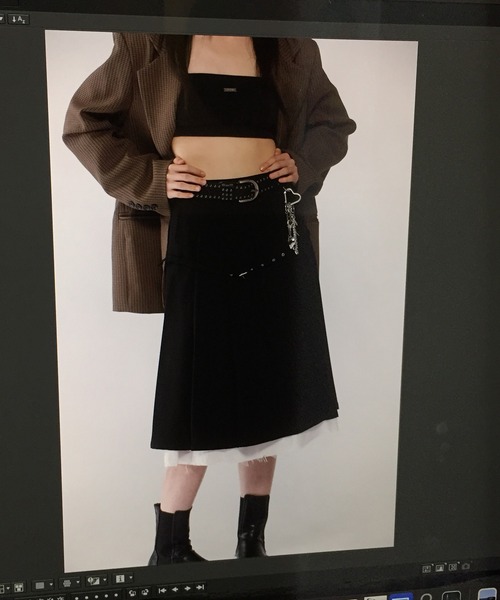 JUDIN（ジュディン） スカート 「ベルトSET」Belted layered pleats