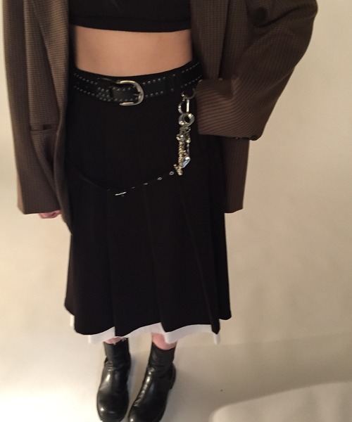 JUDIN（ジュディン） スカート 「ベルトSET」Belted layered pleats