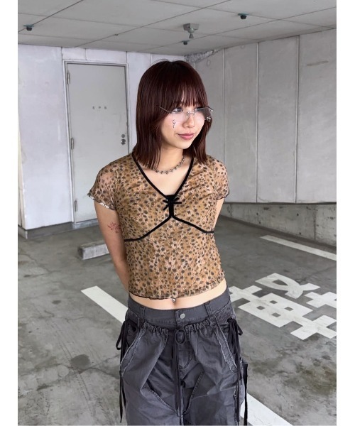 tシャツ V/N VELOURS TAPE LACE TOPS ヴイネック ベロア テープ レース トップス 夏服 半袖 レディース SLY tシャツ V/N VELOURS TAPE LACE TOPS ヴイネック ベロア