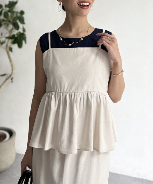 TAO タオ ワンピース 白 F 2012224L0036 Chez toi ワンピース キャミペプラム×タイトスカート : ZOZOTOWN