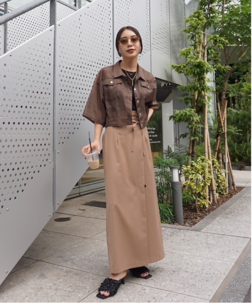 Ameri（アメリ） ロング スカート MEDI WRAP LIKE WIDE WAIST SKIRT
