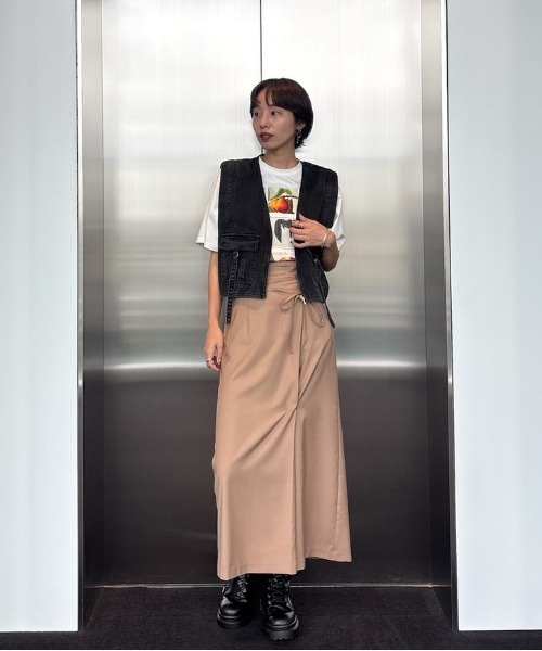 Ameri（アメリ） ロング スカート MEDI WRAP LIKE WIDE WAIST SKIRT