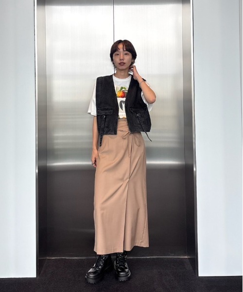 Ameri(アメリ) ロング スカート MEDI WRAP LIKE WIDE WAIST SKIRT Ameri(アメリ) ロング スカート MEDI WRAP LIKE WIDE WAIST SKIRT