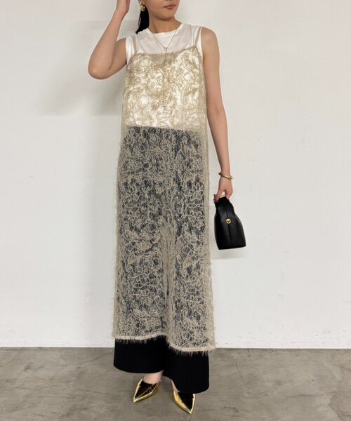 【Lounge Dress】レースキャミワンピース Loungedress ワンピース シアーレースキャミワンピース