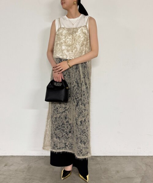 【Lounge Dress】レースキャミワンピース Loungedress ワンピース シアーレースキャミワンピース