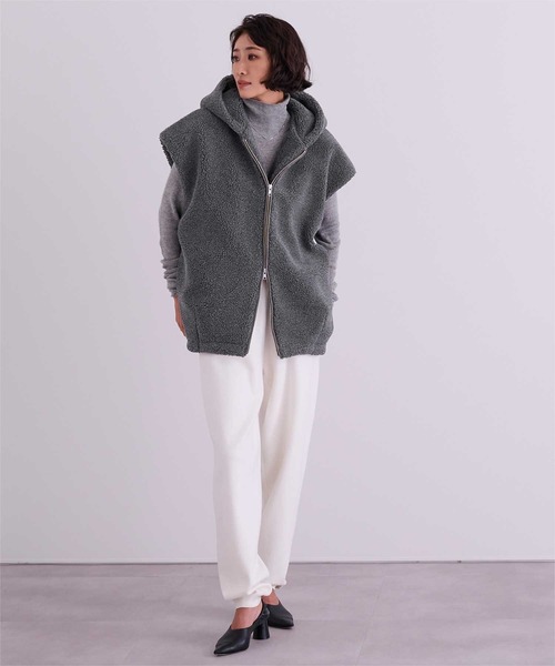 ur's（ユアーズ） ベスト ジレ フーディーボアベスト レディース