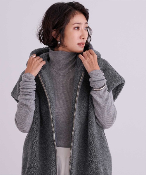 ur's（ユアーズ） ベスト ジレ フーディーボアベスト レディース