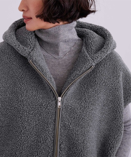 ur's（ユアーズ） ベスト ジレ フーディーボアベスト レディース