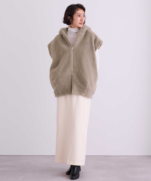 ur's（ユアーズ） ベスト ジレ フーディーボアベスト レディース