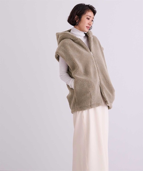 ur's（ユアーズ） ベスト ジレ フーディーボアベスト レディース