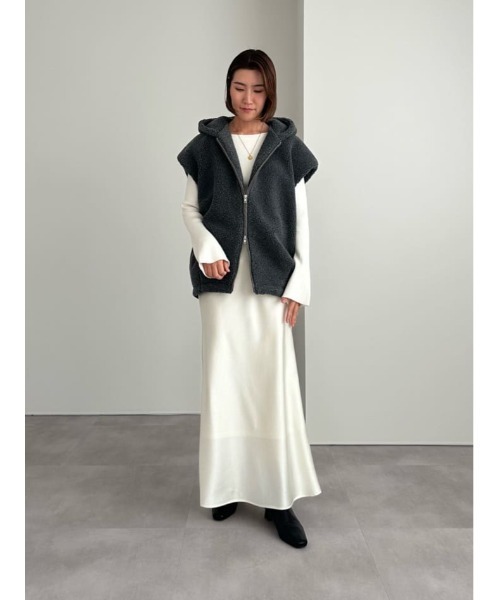 ur's（ユアーズ） ベスト ジレ フーディーボアベスト レディース