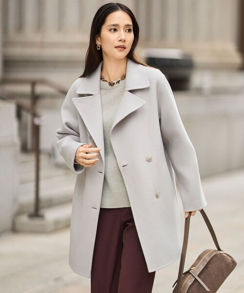 自由区（ジユウク） コート アウター ウールリバーダブルブレスト