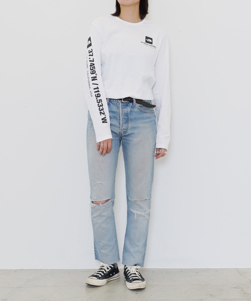 「THE NORTH FACE」 長袖Tシャツ LARGE ホワイト メンズ_画像6