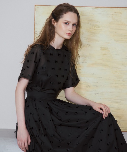 SENSELF水玉 ブラウス トップス 長袖 即購可SENSELF水玉 ブラウス