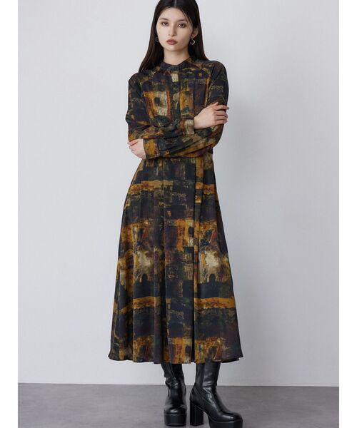 【完売商品】MURUA ムルーア ニュアンスパターンマキシワンピース MURUA（ムルーア） ワンピース ニュアンスパターンマキシワンピース