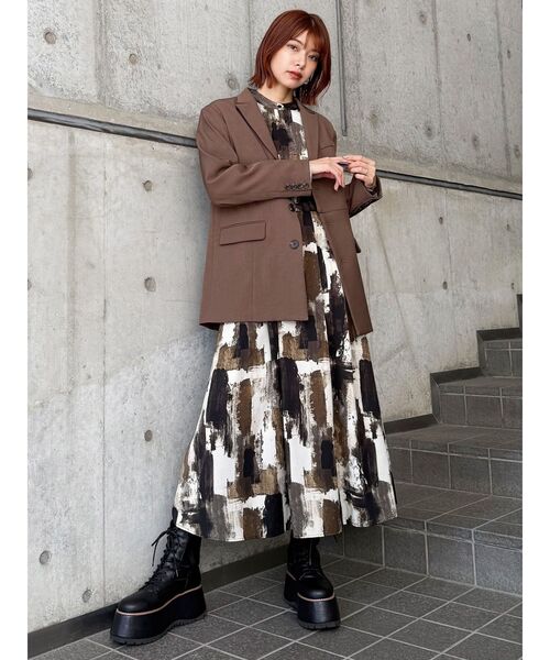 MURUA（ムルーア） ワンピース ニュアンスパターンマキシワンピース