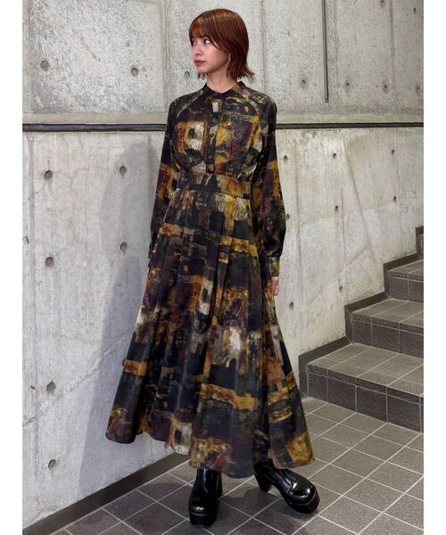 MURUA（ムルーア） ワンピース ニュアンスパターンマキシワンピース