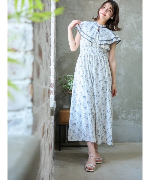 LUDIC PARK（ルディックパーク） ワンピース 花柄シフォン配色