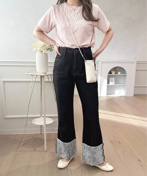 「apres jour」 デニムパンツ SMALL ブラック レディース_画像2