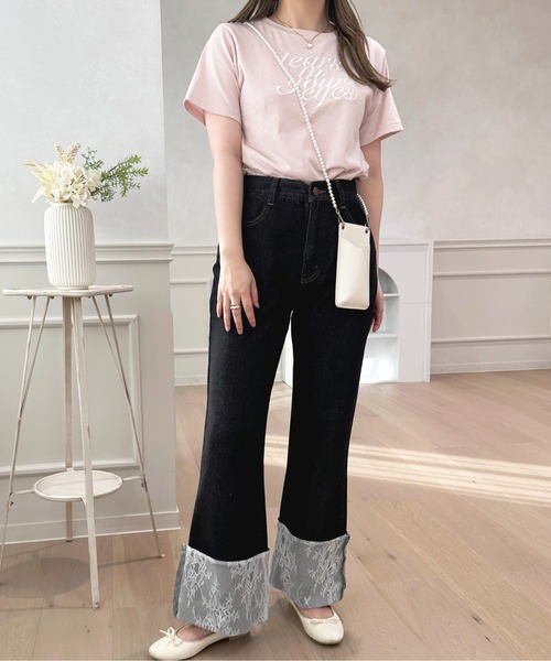 「apres jour」 デニムパンツ SMALL ブラック レディース_画像3