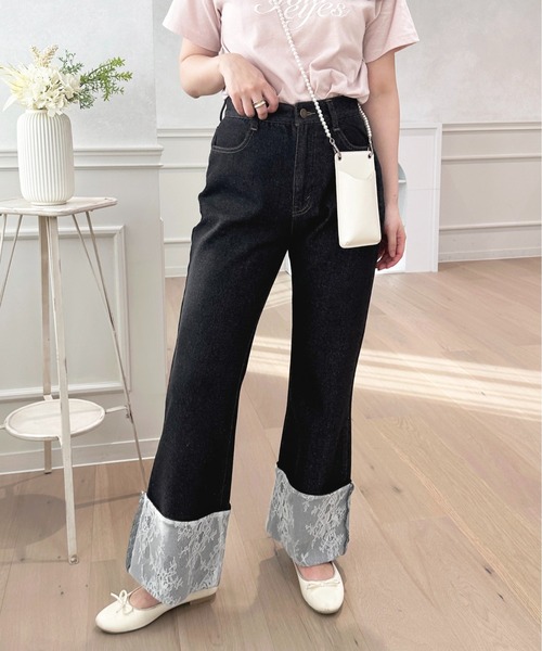 「apres jour」 デニムパンツ SMALL ブラック レディース_画像4
