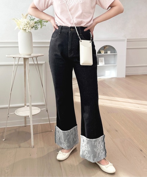 「apres jour」 デニムパンツ SMALL ブラック レディース_画像5