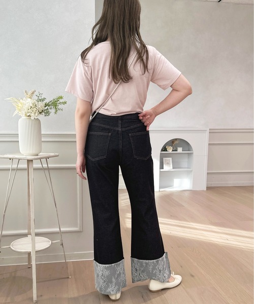 「apres jour」 デニムパンツ SMALL ブラック レディース_画像9