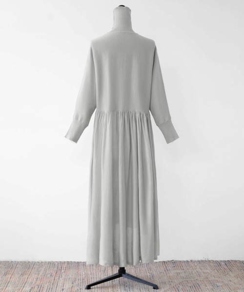 ELFRANK ワンピース タートルネック ロング ニット ワンピース